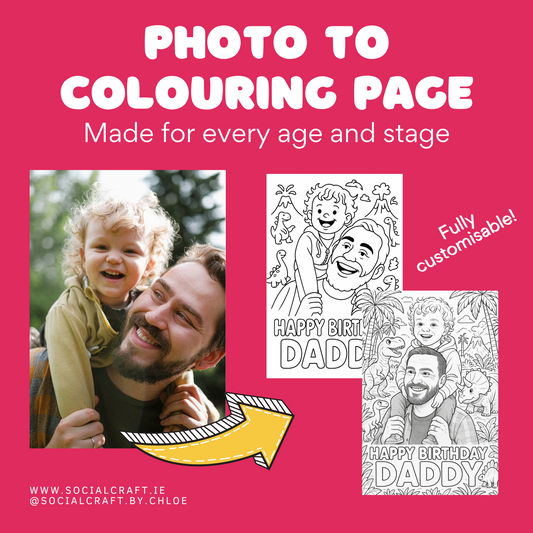 Personalised Colouring Page from Your Photo – Custom Keepsake for Kids